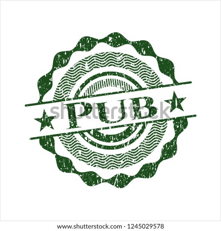 Green Pub distressed rubber grunge seal
