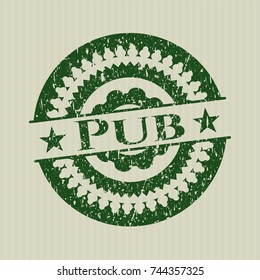 Green Pub grunge stamp