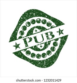 Green Pub rubber grunge texture stamp
