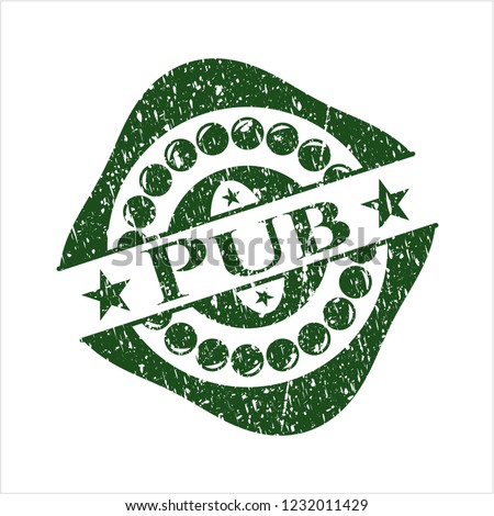 Green Pub rubber grunge texture stamp