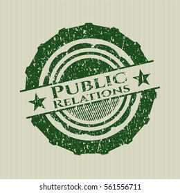 Green Public Relations distressed with rubber seal texture