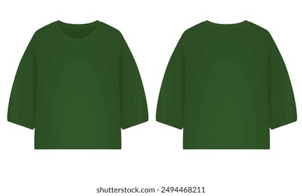 Camiseta de manga corta verde. Vector