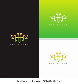 Green pulse heartbeat logo vector design template