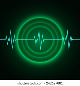 Green pulse Light Abstract Technology background for computer graphic website and internet.