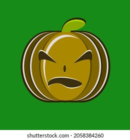 Green Pumpkin halloween design vector