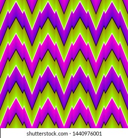 Green and purple background. Motion illusion. Seamless pattern.
