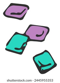 green and purple chewing gum vector illustration