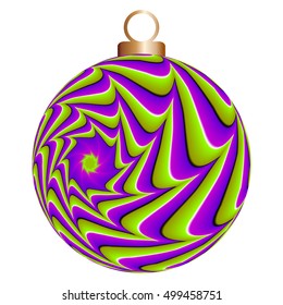 Green and purple christmas ball (spin illusion)