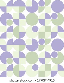 Green And Purple Circle Pacman Pattern