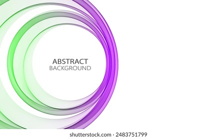 Green and purple circles in wave shape on white background
