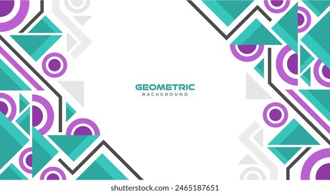 Green and purple flat geometric background