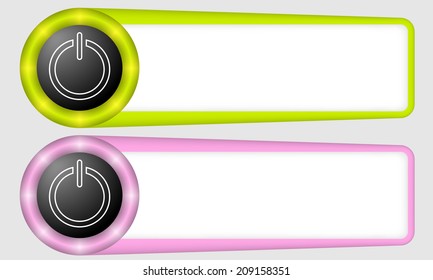 green and purple frames for any text with power button