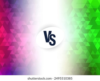 green and purple geometric versus vs screen banner for duel tournament vector