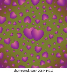 Green Purple Heart Pattern gradient love textil texture decoration Valentine's Day trend color digital printing Wall paper background 14th February illustration shape 
