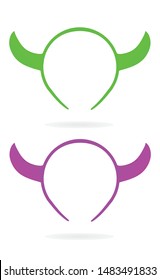 Green and purple horns mask. vector illustration