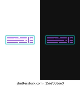 Green and purple line Deck of playing cards icon isolated on white and black background. Casino gambling.  Vector Illustration