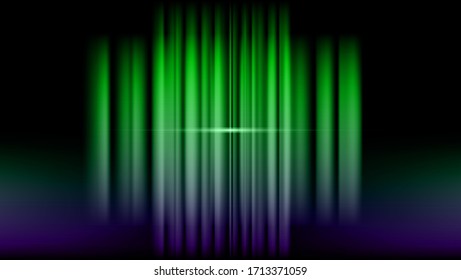 Green and purple luminous fluorescent lights futuristic stage empty background illustration