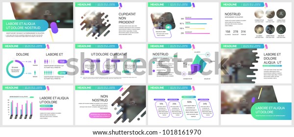 Green Purple Presentation Templates Elements On Stock Vector (Royalty ...