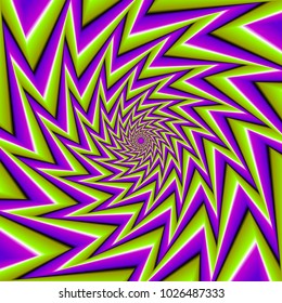 Green and  purple spin illusion.