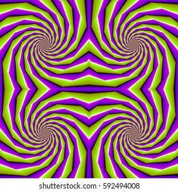 Green Purple Spirals Spin Illusion Seamless Stock Vector (Royalty Free ...