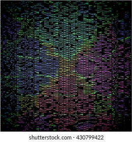 Green purple triangle on black business background