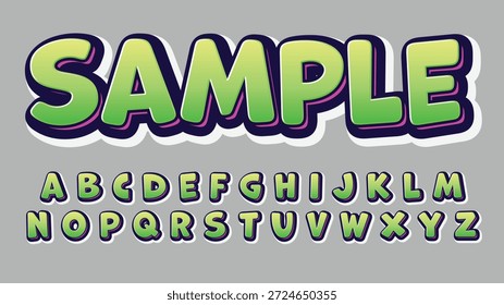 Grün-violetter, verrückter Texteffekt