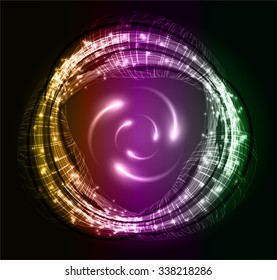 green purple yellow Light Abstract Technology background for computer graphic website internet business. illustration. infographics. binary code vector.Spark.molecule atom electron neutron nuclear.