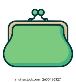 verde bolsa mulher moda estilo de vida cor plana vetor ilustração modelo design