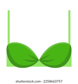 Green push up bra for women vector illustration. Female underwear, fashion, glamour concept