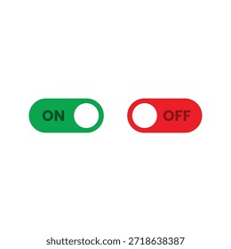 Un ícono de Botón de empuje verde para sí y un Botón de señal de parada roja para no simbolizan un interruptor de negocio de Web o una etiqueta de inicio de Internet en esta Ilustración vectorial