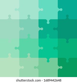 green puzzle with a gradient in light green color