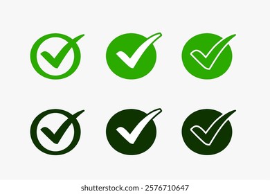 green quality checkmark bullet point sign in collection vector