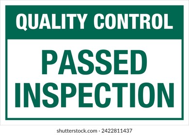 Green Quality Control Label Sign Mark Passed Inspection