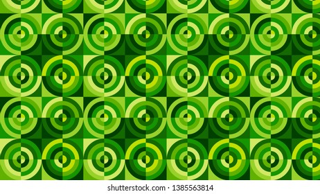 Green Quarter Circles Background Pattern