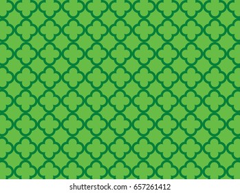 Green Quatrefoil Background