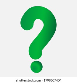 
green question mark on blom background