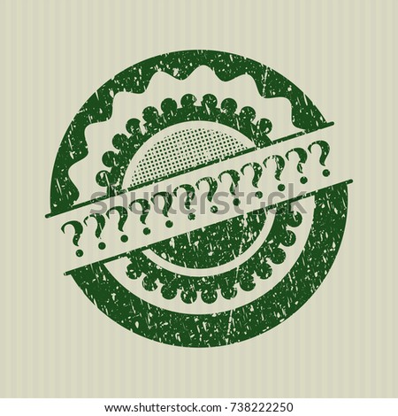 Green Question Mark rubber grunge texture seal