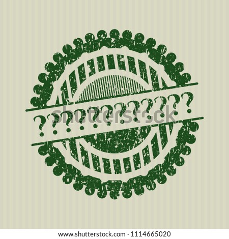 Green Question Mark rubber stamp