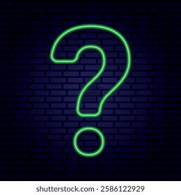 green question mark symbol on blue wall vector illustration
