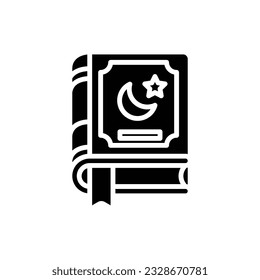 Green Quran Filled Icon Vector Illustration