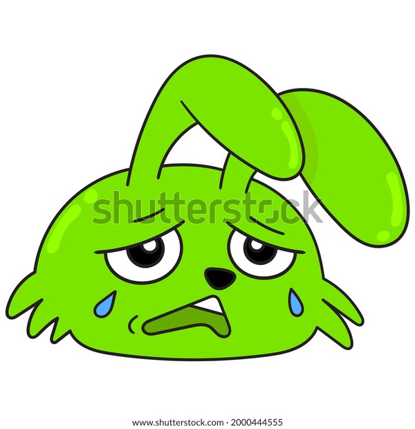 Green Rabbit Head Sad Crying Tears: เวกเตอร์สต็อก (ปลอดค่าลิขสิทธิ์ ...