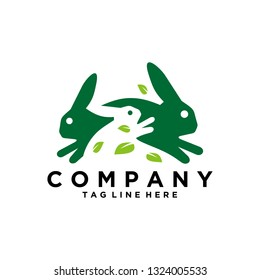 green rabbit logo vector icon ilustration