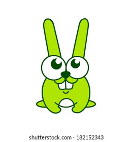 Green rabbit sign Branding Identity Corporate vector logo design template Isolated on a white background