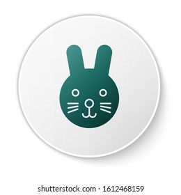 Green Rabbit zodiac sign icon isolated on white background. Astrological horoscope collection. White circle button. Vector Illustration