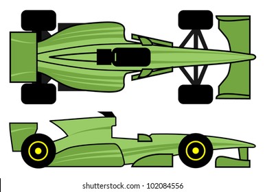 Green racing car