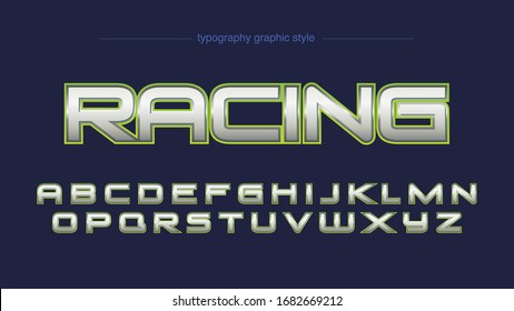 Green Racing Chrome Sports Typography Artistic Text Effect