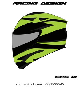 green racing helmet wrap sticker design and tril helmet