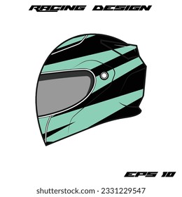 green racing helmet wrap sticker design and tril helmet