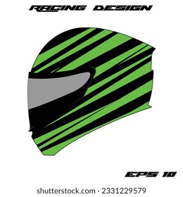green racing helmet wrap sticker design and tril helmet