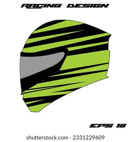 green racing helmet wrap sticker design and tril helmet